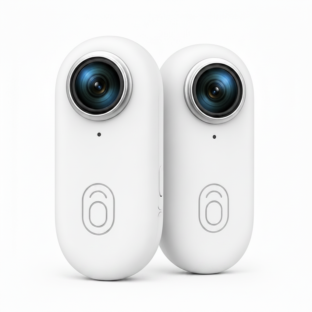 Deux caméras blanches sans logo