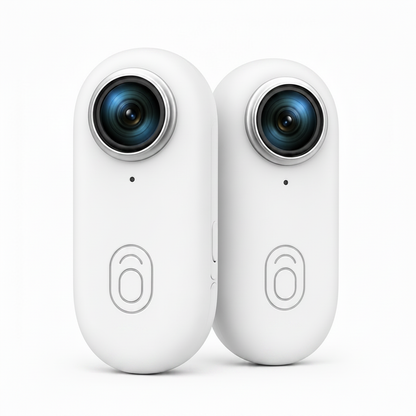 Deux caméras blanches sans logo